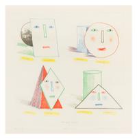 David Hockney, (British, b. 1937), Simplified Faces (State I), 1973