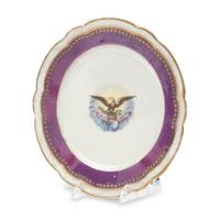[LINCOLN WHITE HOUSE]. A French Limoges porcelain dinner plate from the solferino china dinner service used in the Lincoln White House. Limoges, France: Haviland & Co., 1861.