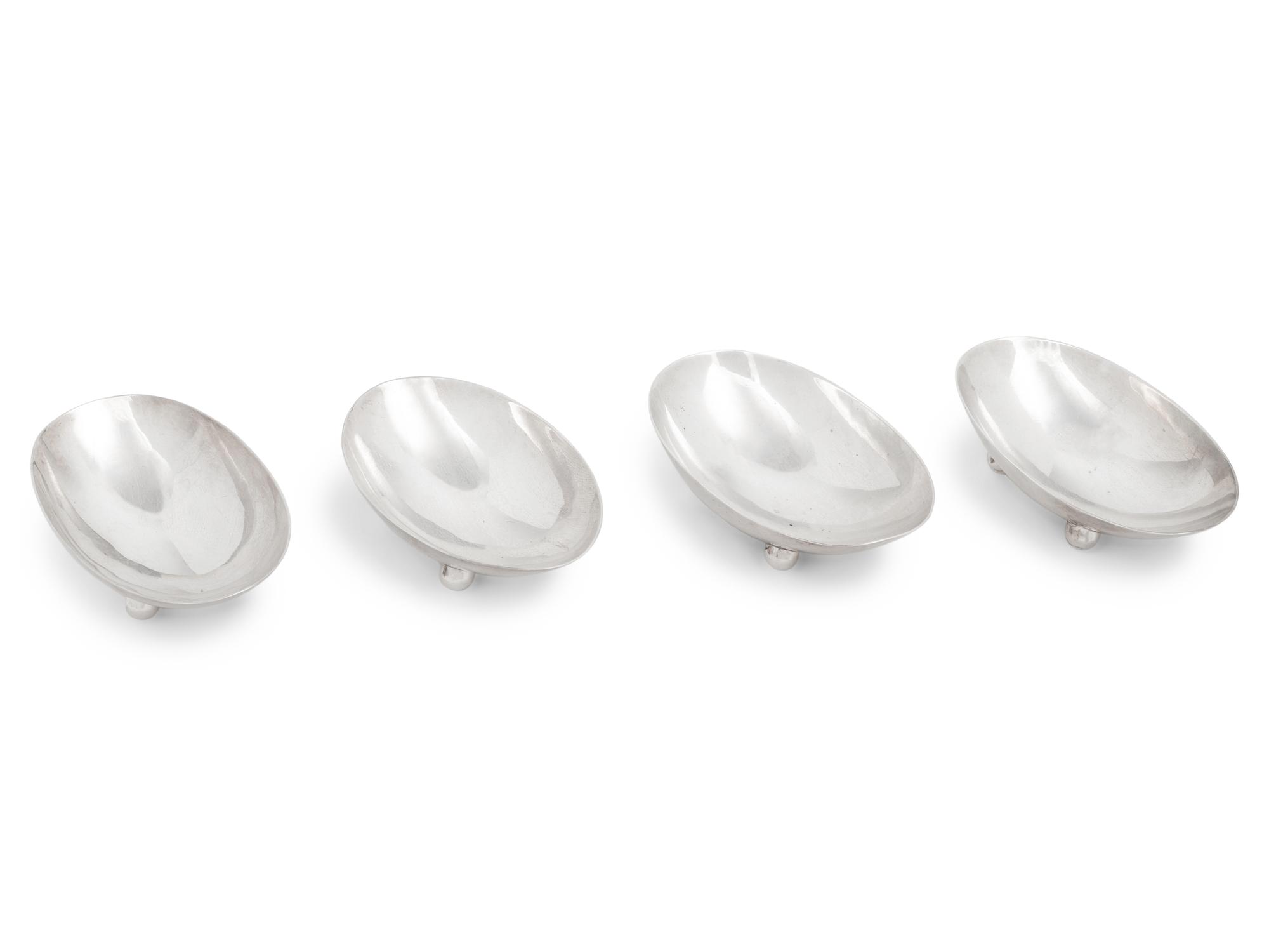 A Set of Four American Silver Footed Nut Dishes