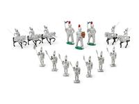 A Group of English Painted Metal Armored Toy Soldiers