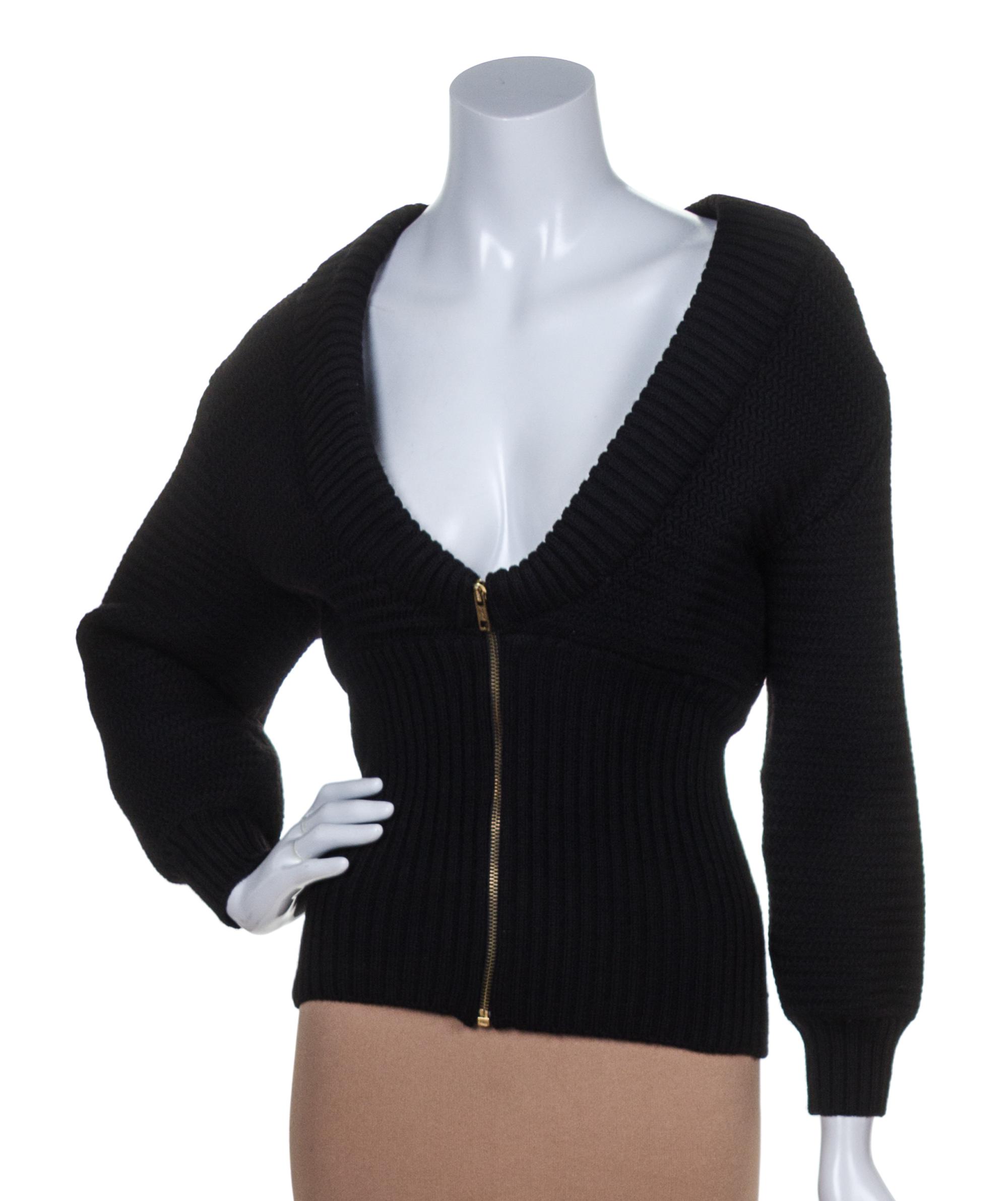 An Alaia Black Wool Cardigan,
