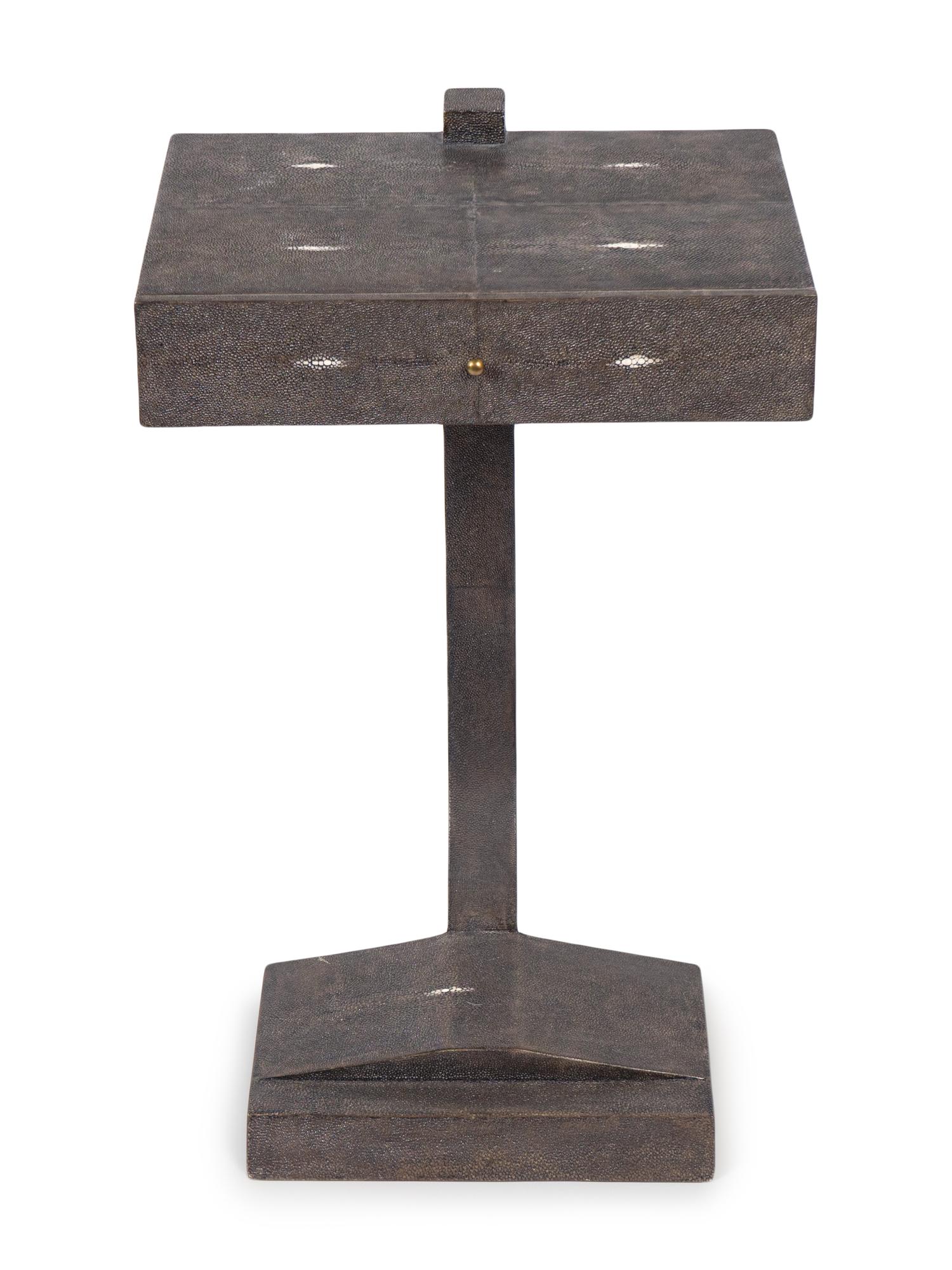 An Art Deco Gray Faux Shagreen Side Table — 20TH CENTURY
