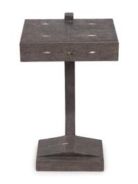 An Art Deco Gray Faux Shagreen Side Table — 20TH CENTURY