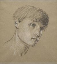 Elihu Vedder (American, 1836–1923) — Study for "Return from Calvary - the Ninth Hour from Crucifixion," c. 1867; together with Sketch of a Boy's Head (Two Works)