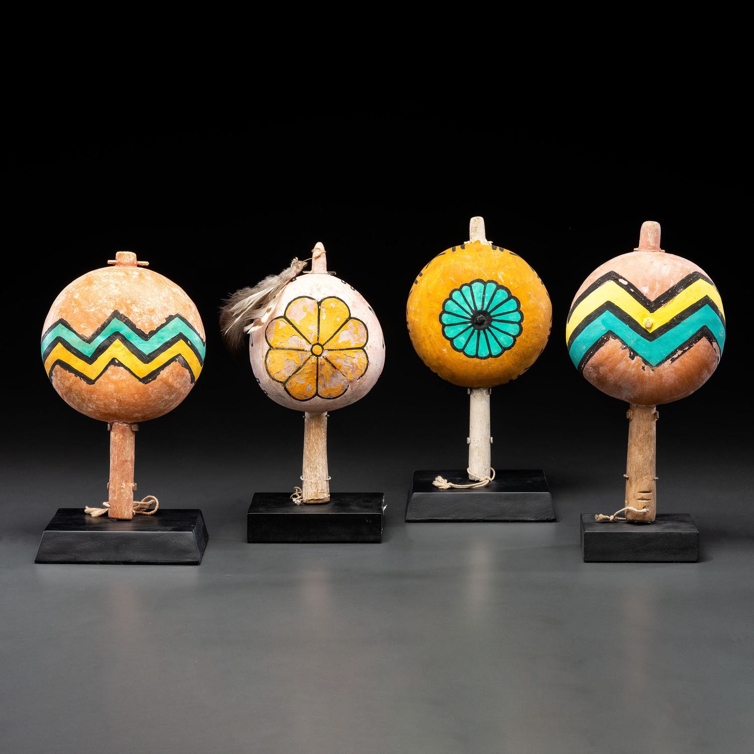 Pueblo Polychrome Gourd Rattles, From the Collection of Dick Jemison, Alabama
