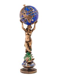 A French Enameled Silver and Diamond-Mounted Figural Hand Seal