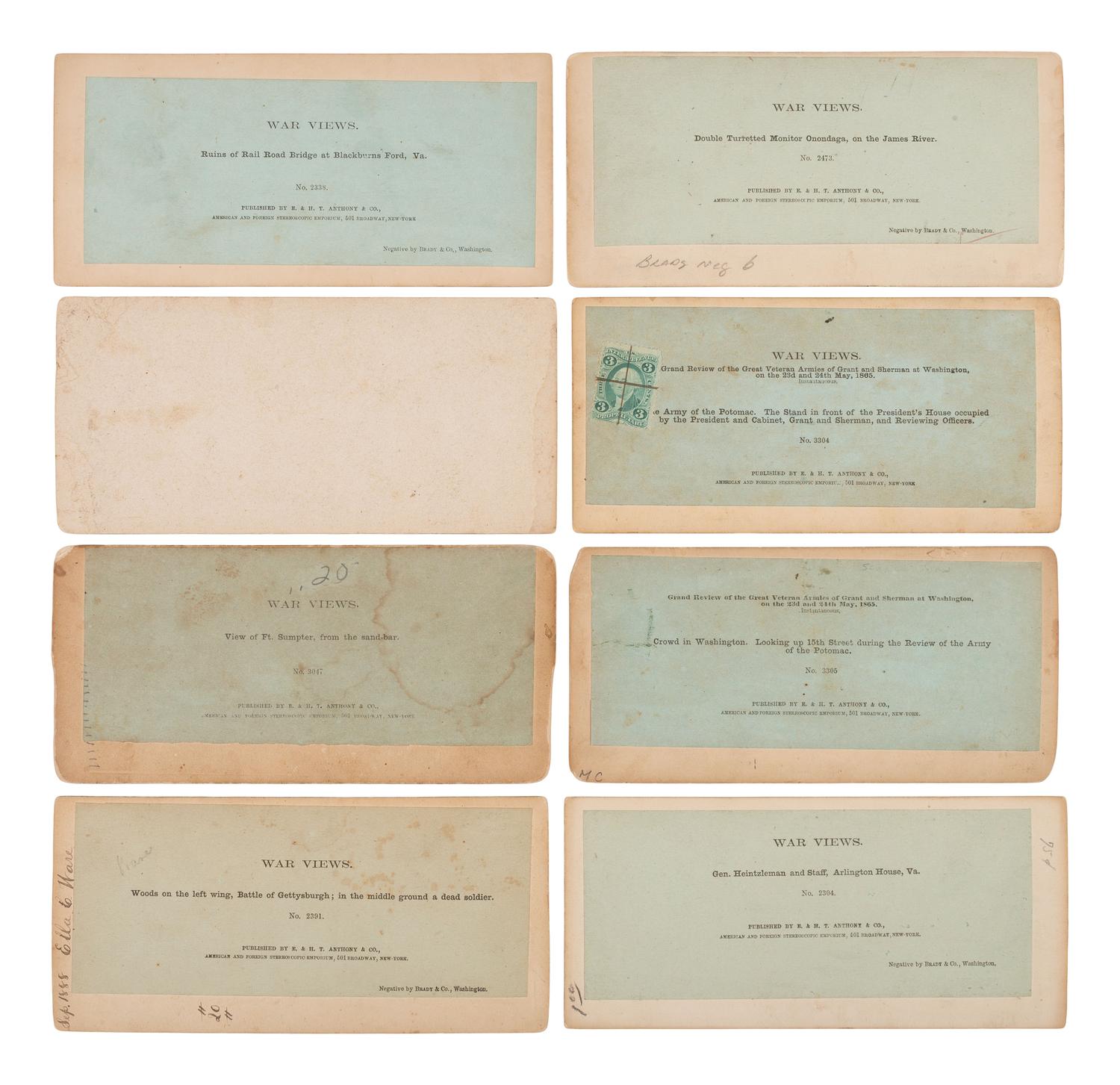 [CIVIL WAR]. A collection of 85 stereoviews from "The War for the Union" series. E. & H.T. Anthony, New York.