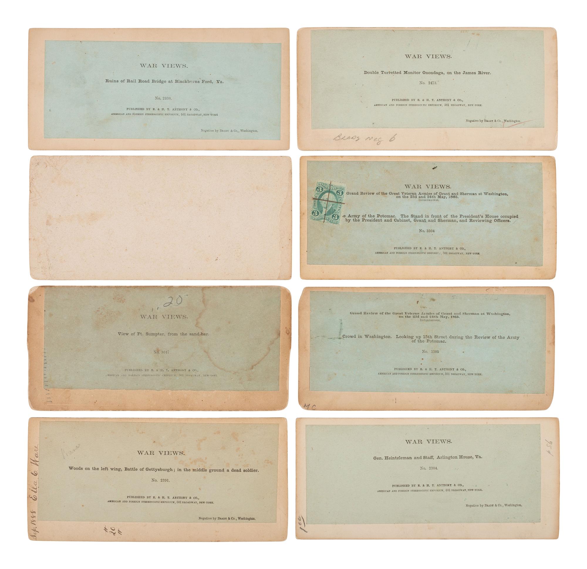 [CIVIL WAR]. A collection of 85 stereoviews from "The War for the Union" series. E. & H.T. Anthony, New York.