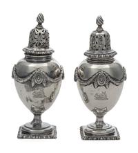 A Pair of Edwardian Silver Casters — Carrington & Co., London, 1905