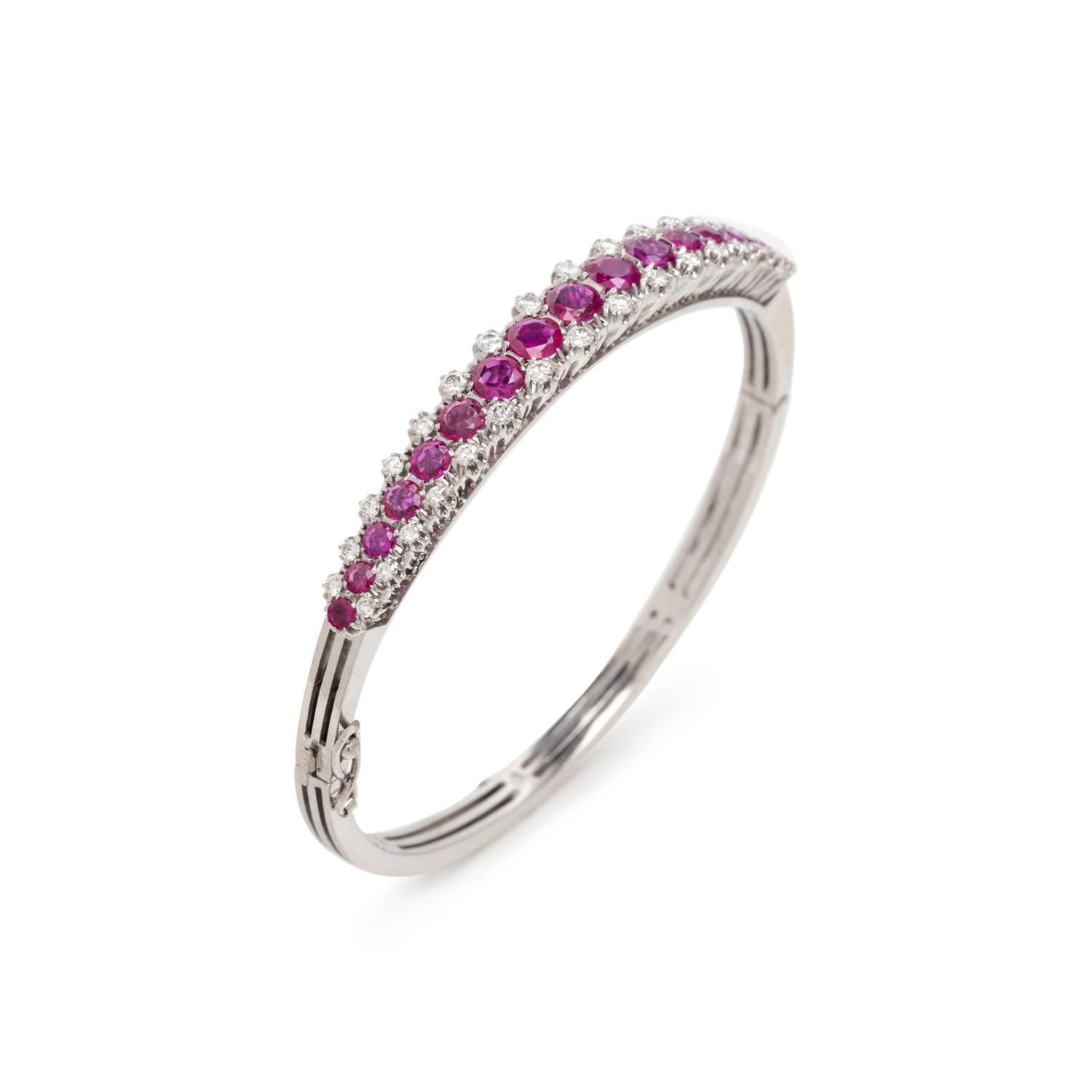 RUBY AND DIAMOND BANGLE BRACELET