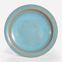 A Chinese Jun-type stoneware circular dish Possibly Song dynasty