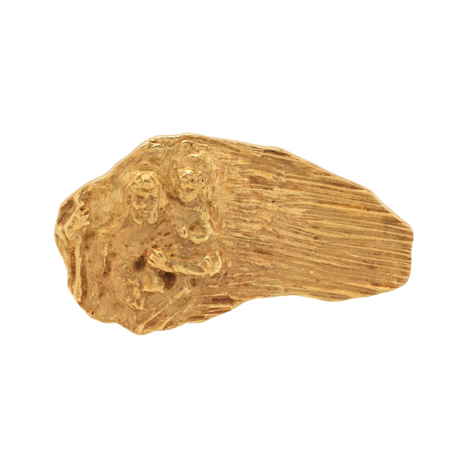 YELLOW GOLD BROOCH