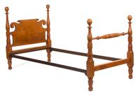 A Pair of American Maple Twin Bed Headboards and Footboards Height 44 1/2 x width 39 inches. — 19TH CENTURY