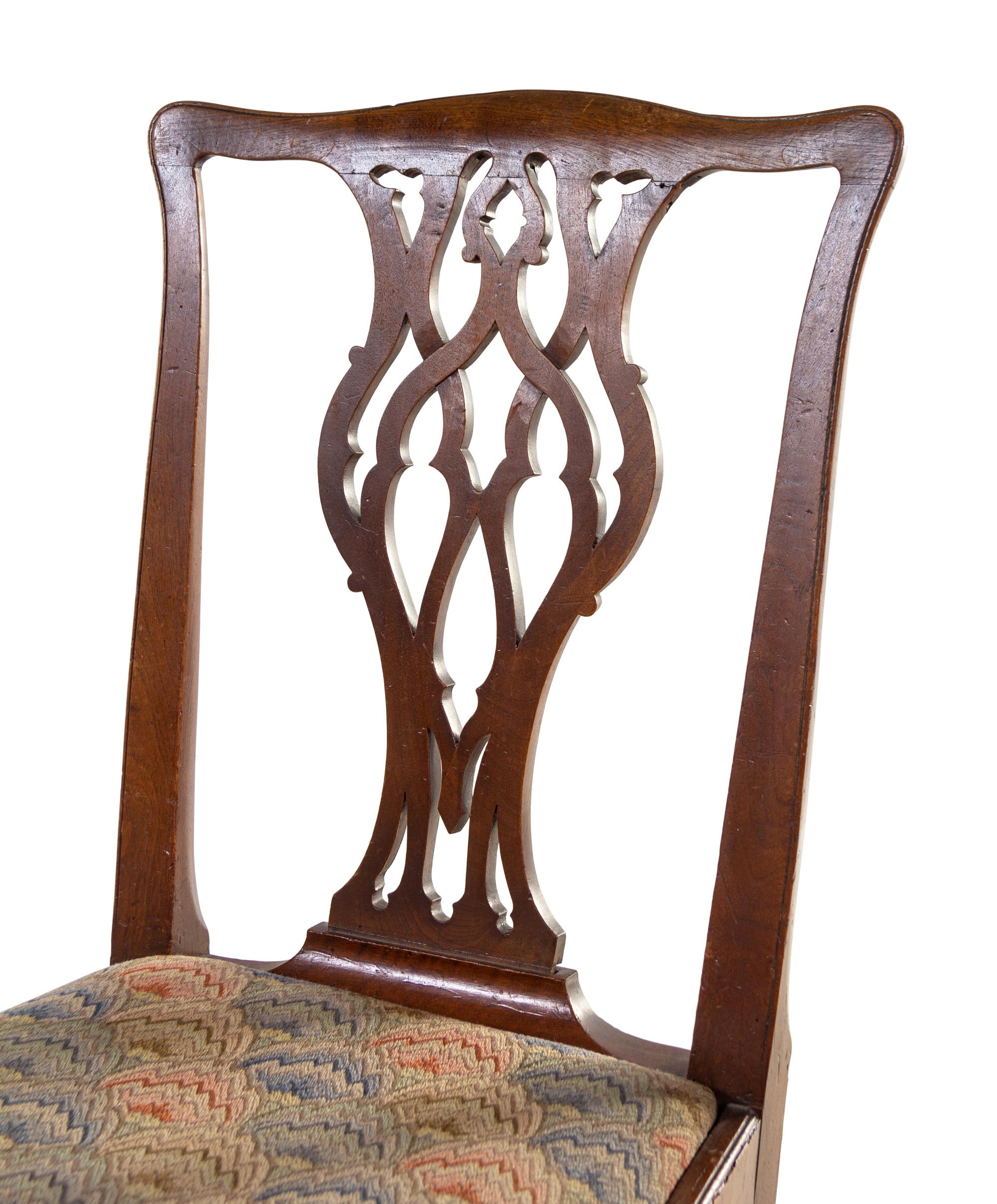 A Queen Anne Mahogany Side Chair and a George III Mahogany Side Chair
