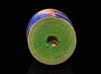 A Chinese blue ground "Carp" vase, now mounted as a lamp 藍地錦鯉瓶嵌檯燈