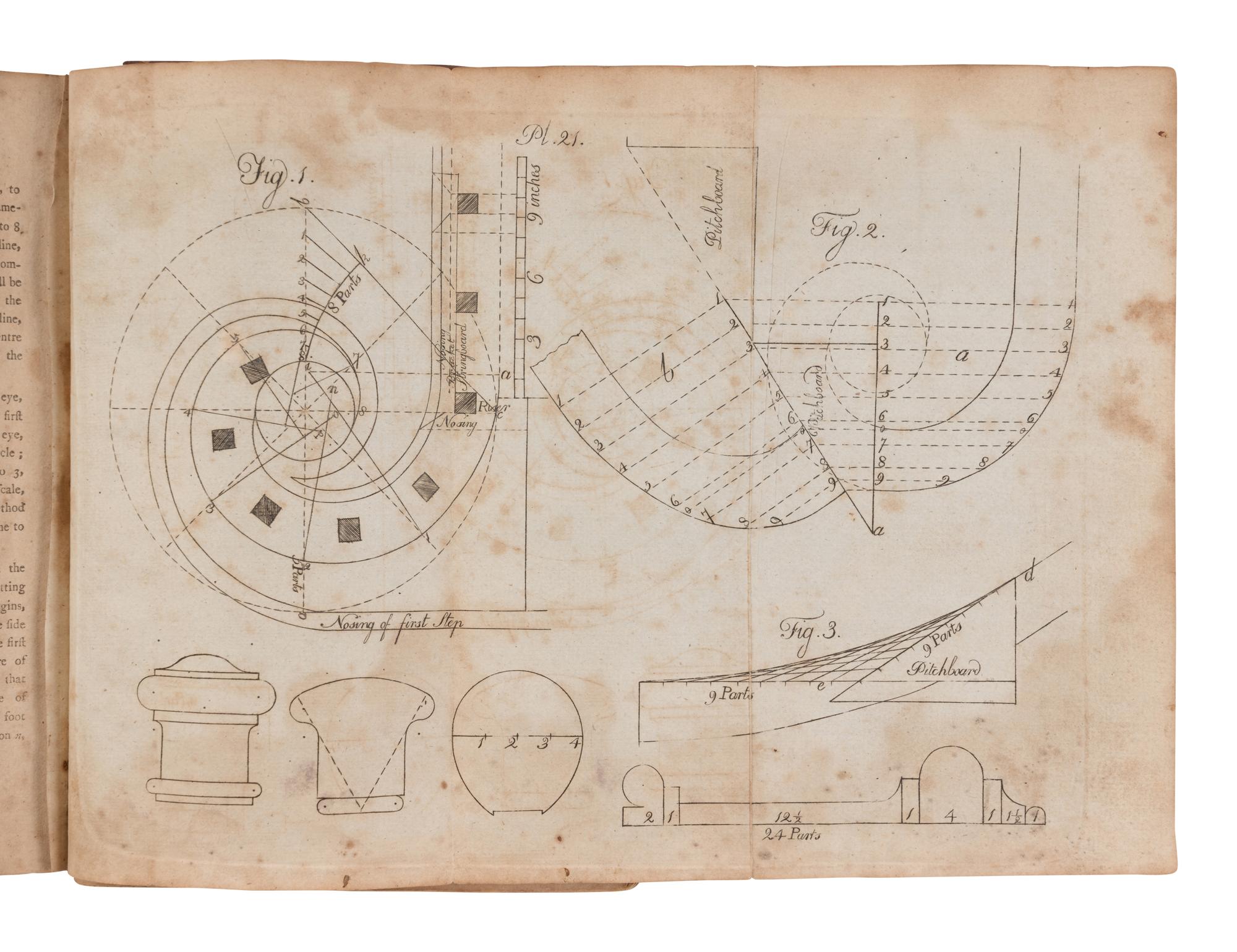 BENJAMIN, Asher (1773-1845). The Country Builder's Assistant, Containing a Collection of New Designs of Carpentry and Architecture. Greenfield, MA: Thomas Dickson, 1797.