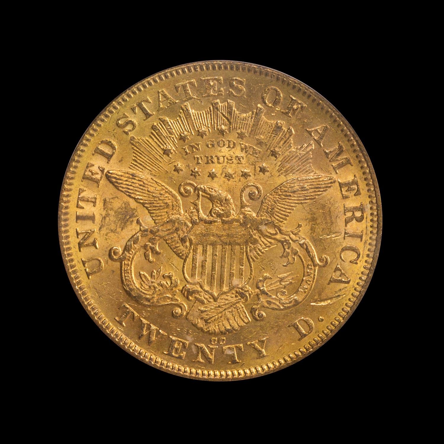A United States 1875-CC Liberty Head $20 Gold Coin