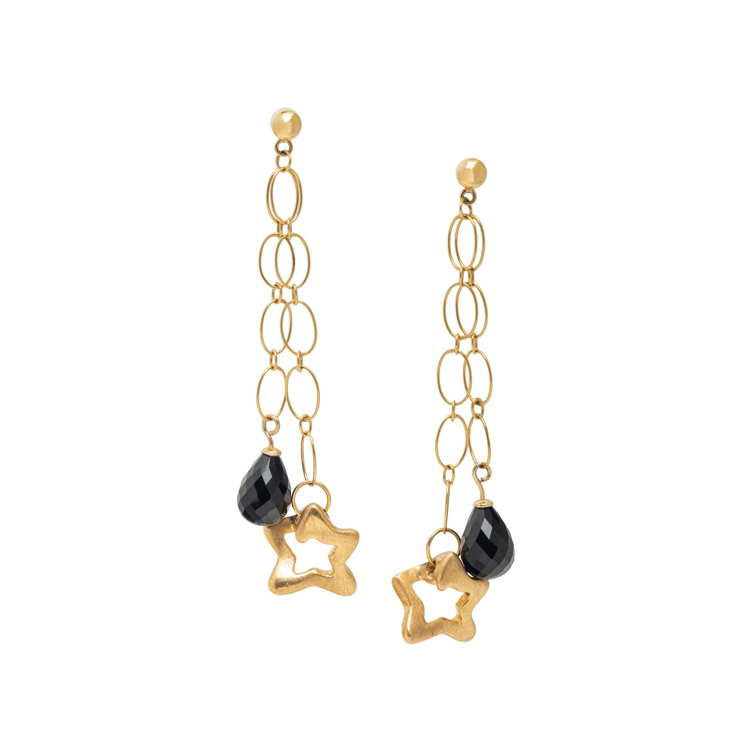OXO, YELLOW GOLD NECKLACE AND EARRINGS