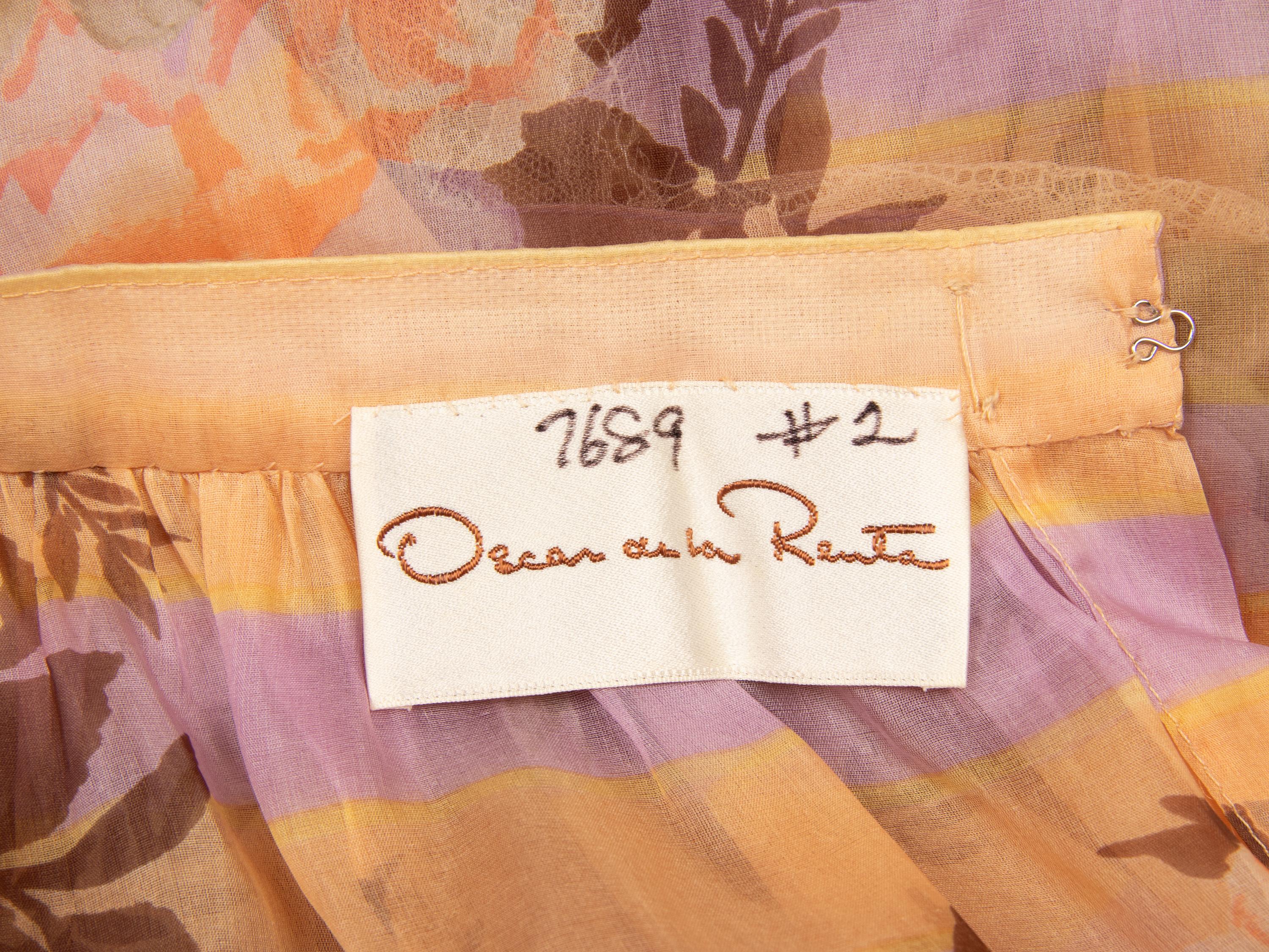 Original Runway Sample: Oscar de la Renta, Printed Organza Ensemble, 1983