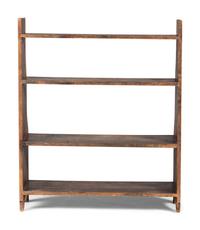 A Country Reddish-Brown Painted Pine Four-Tier Bucket Shelf