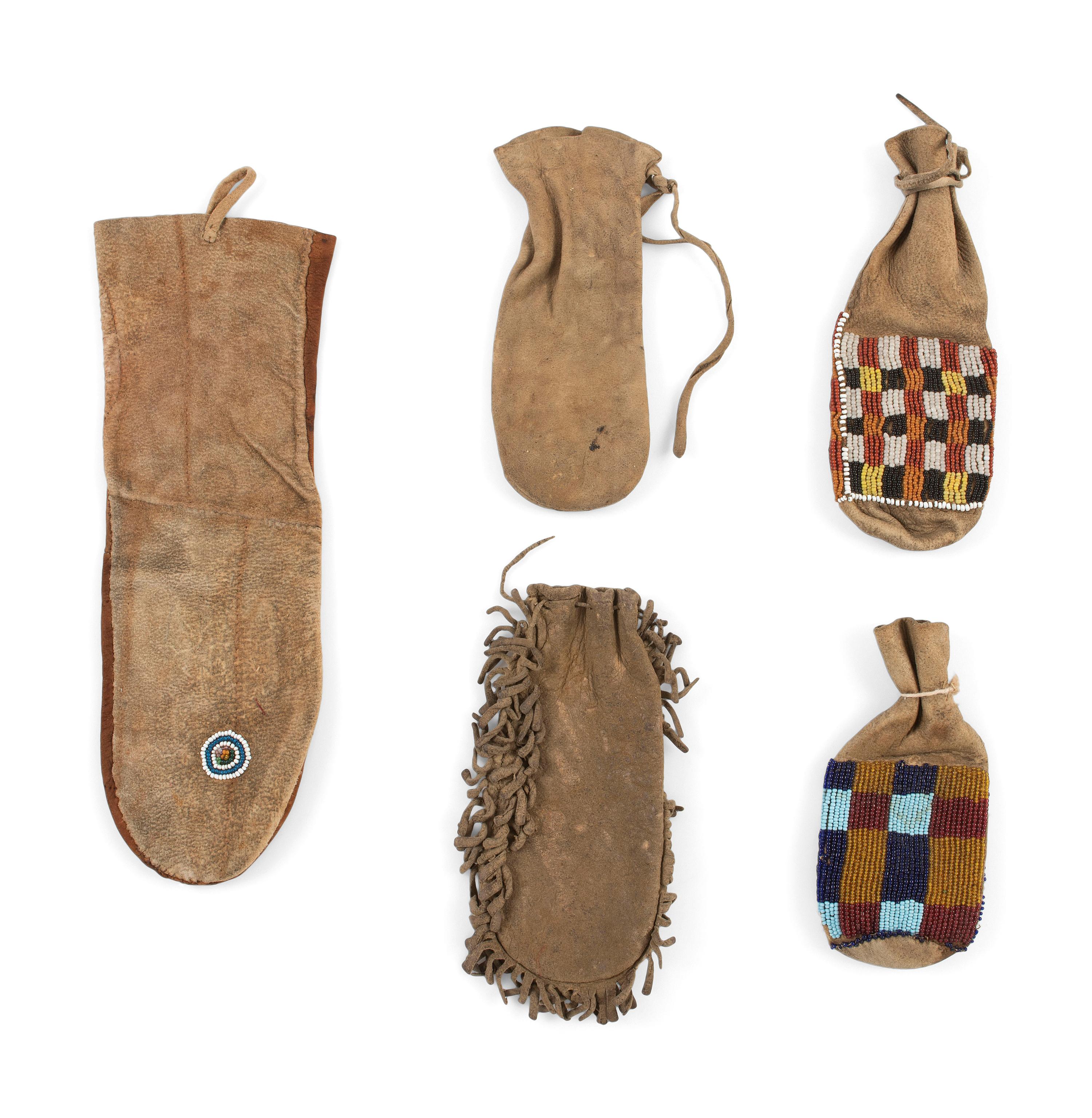 Collection of Plains Beaded Hide Bags