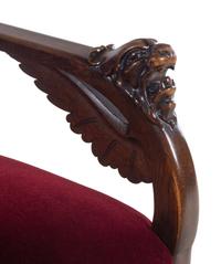 A Continental Carved Walnut Armchair