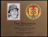 A Group of 14 Awards and Plaques from The Collection of Baseball Hall of Famer Ted Simmons,