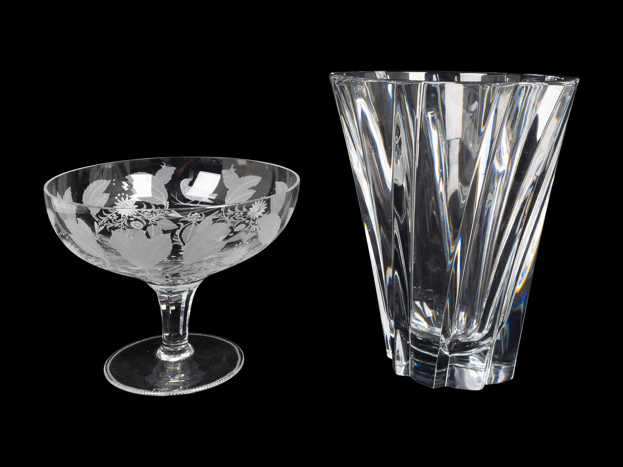 A Bacarrat Brigitte Vase and a Varga Springtime Footed Bowl — 20TH CENTURY