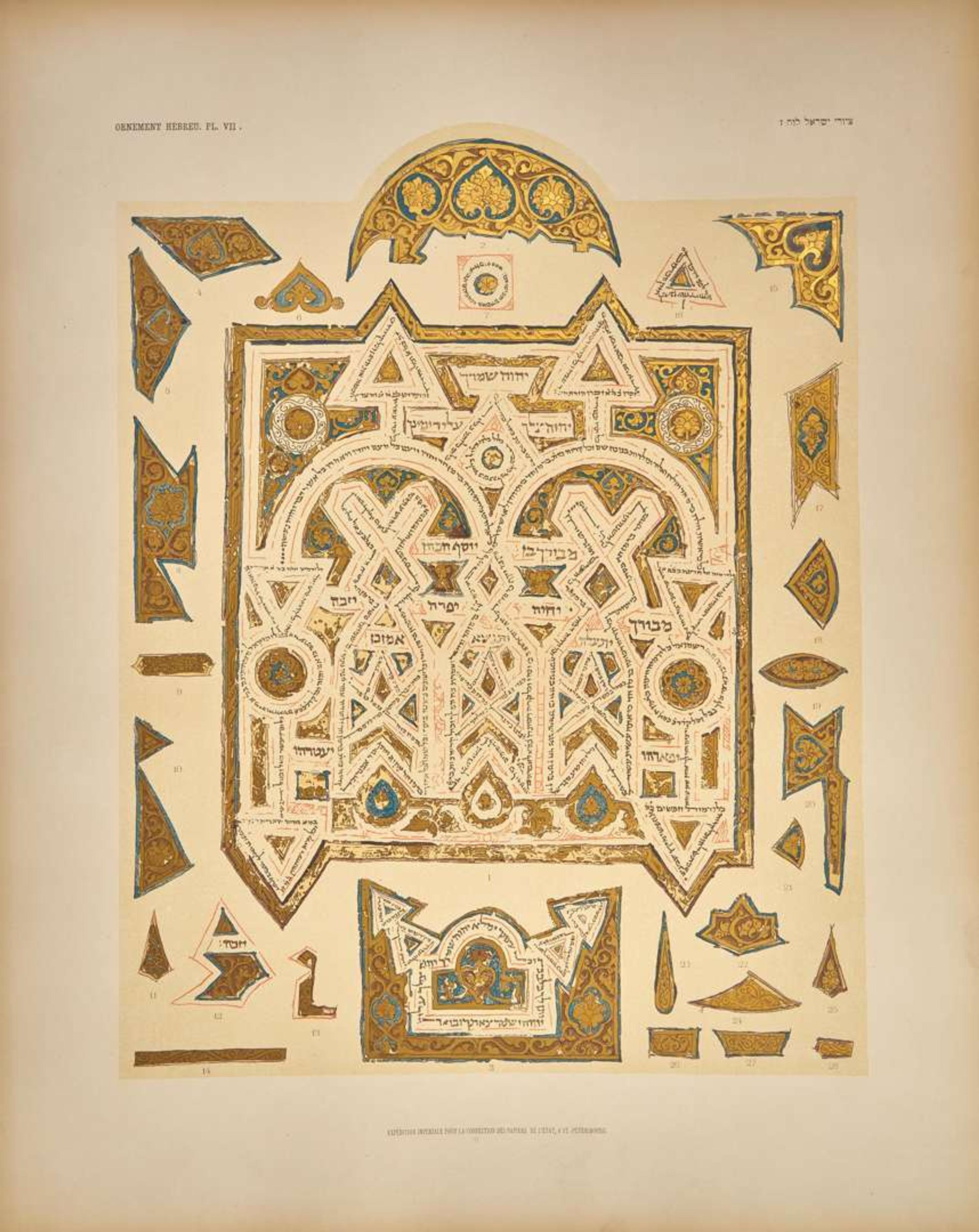 [Judaica] Stassof, Vladimir, and David Gunzburg: L'Ornement Hebreu...