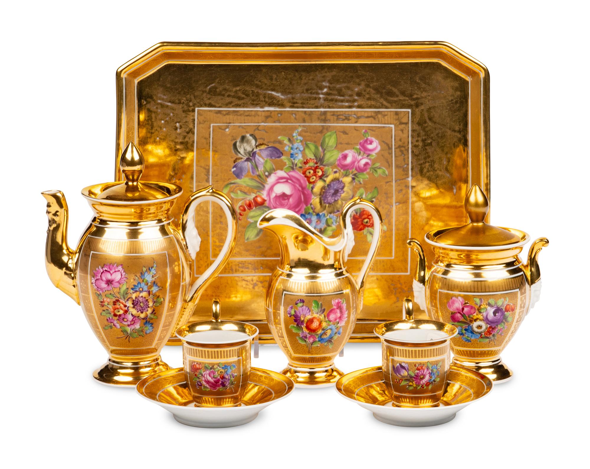 A Dresden Porcelain Coffee Service