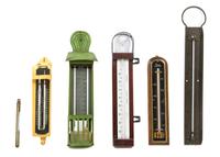 A Group of Six Glass Thermometers Length of longest tube 12 1/2 inches. — 19TH CENTURY AND LATER