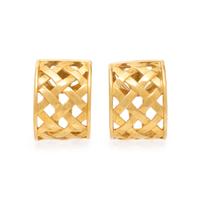 YELLOW GOLD BASKET WEAVE EARRINGS