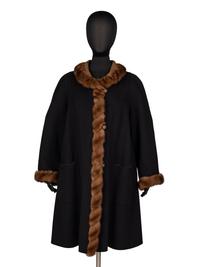 Revillon, Reversible Cashmere Coat with Mink Trim