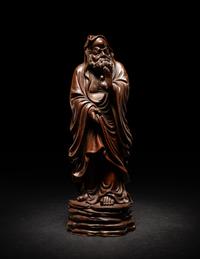 A Chinese Boxwood Figure of Damo