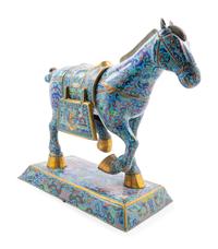 A Chinese Cloisonné Enamel Figure of a Horse