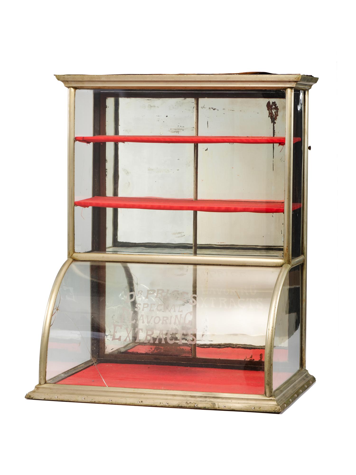 Two Curved Metal Frame Countertop Display Cases