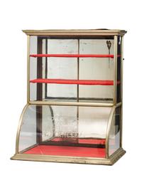 Two Curved Metal Frame Countertop Display Cases