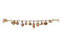 YELLOW GOLD CHARM BRACELET