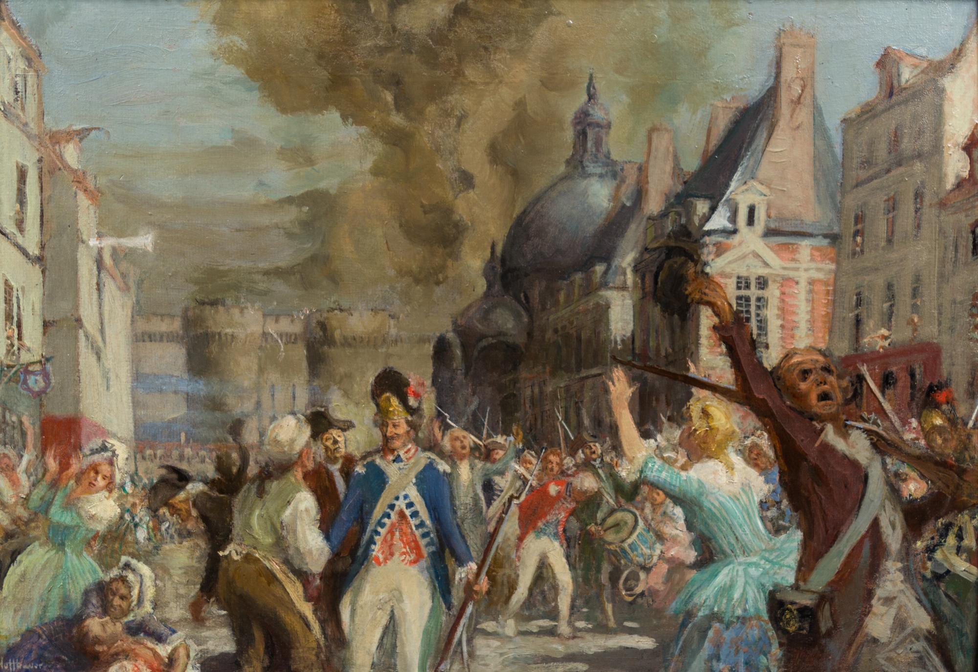Charles Hoffbauer, (French/American, 1875-1957), Taking of the Bastille