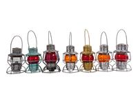 A Group of Seven Chromed Metal Railroad Lanterns