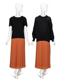The Row; T-Shirt, Sweater & Pleated Skirt