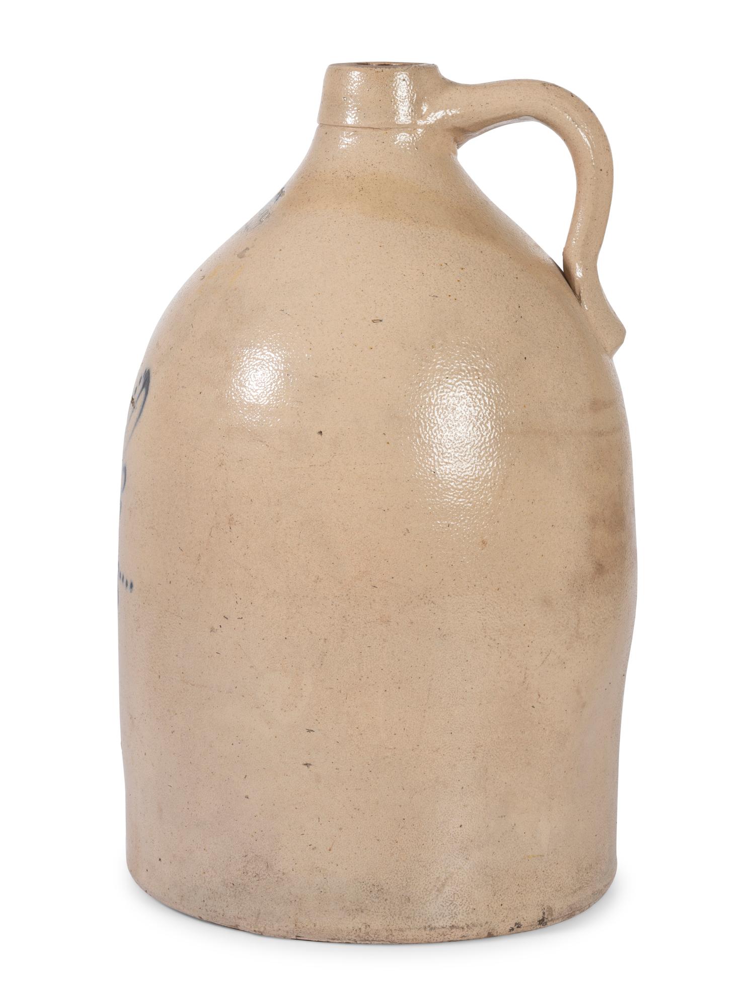 A Four-Gallon Cobalt-Decorated Stoneware Jug