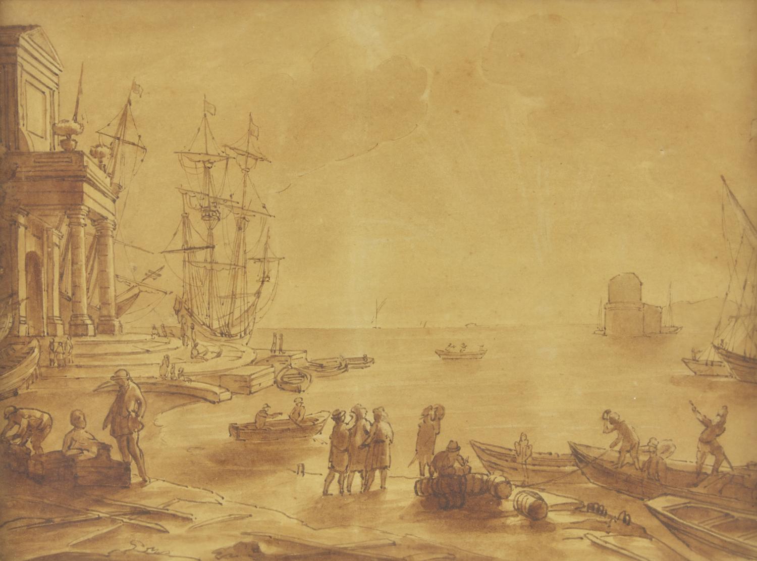 Harbor Scene at Sunset