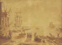 Harbor Scene at Sunset