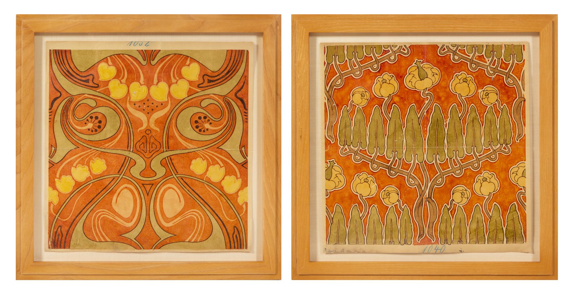 A Pair of Art Nouveau Block Prints