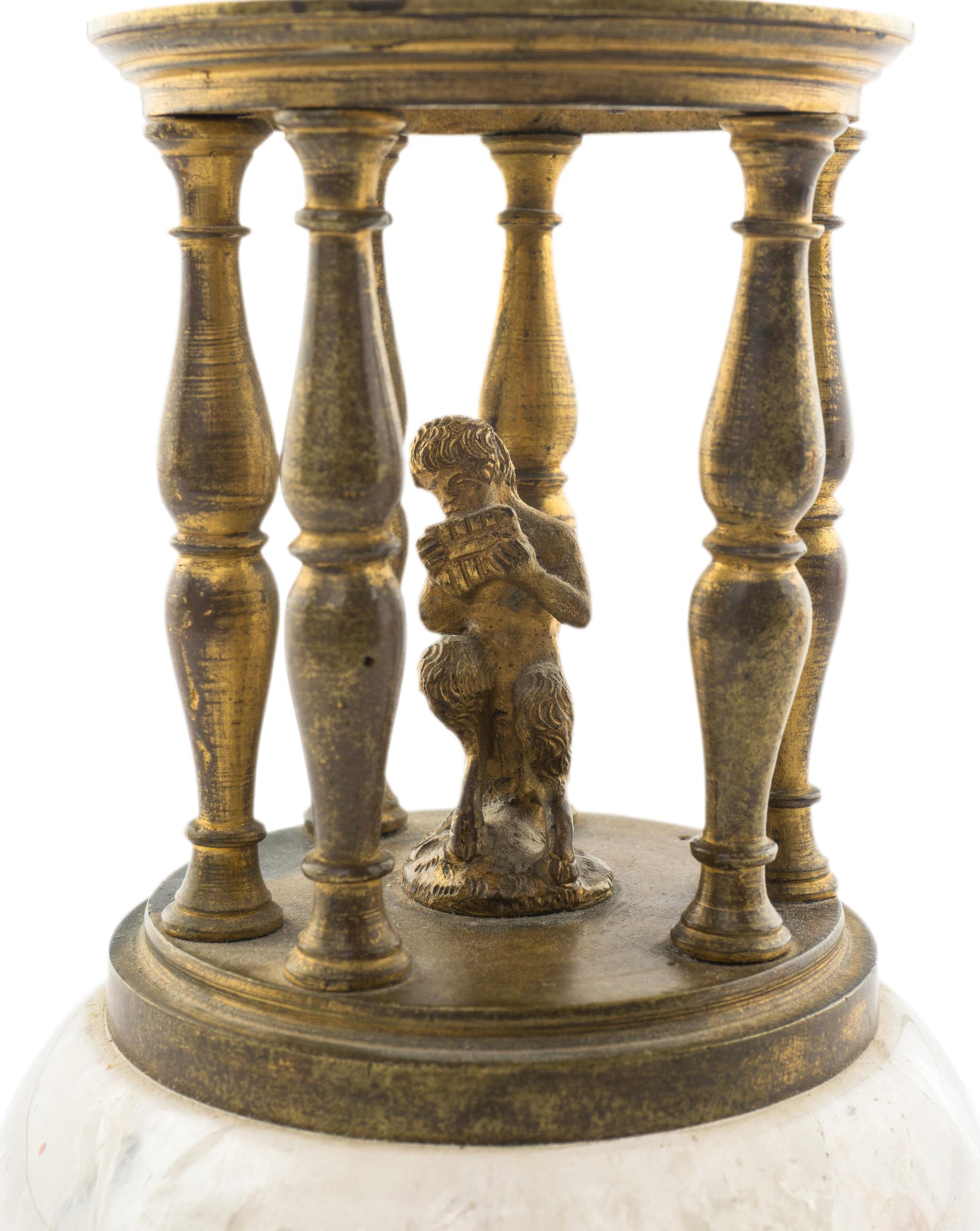 A Continental Gilt Bronze and Rock Crystal Figural Table Ornament