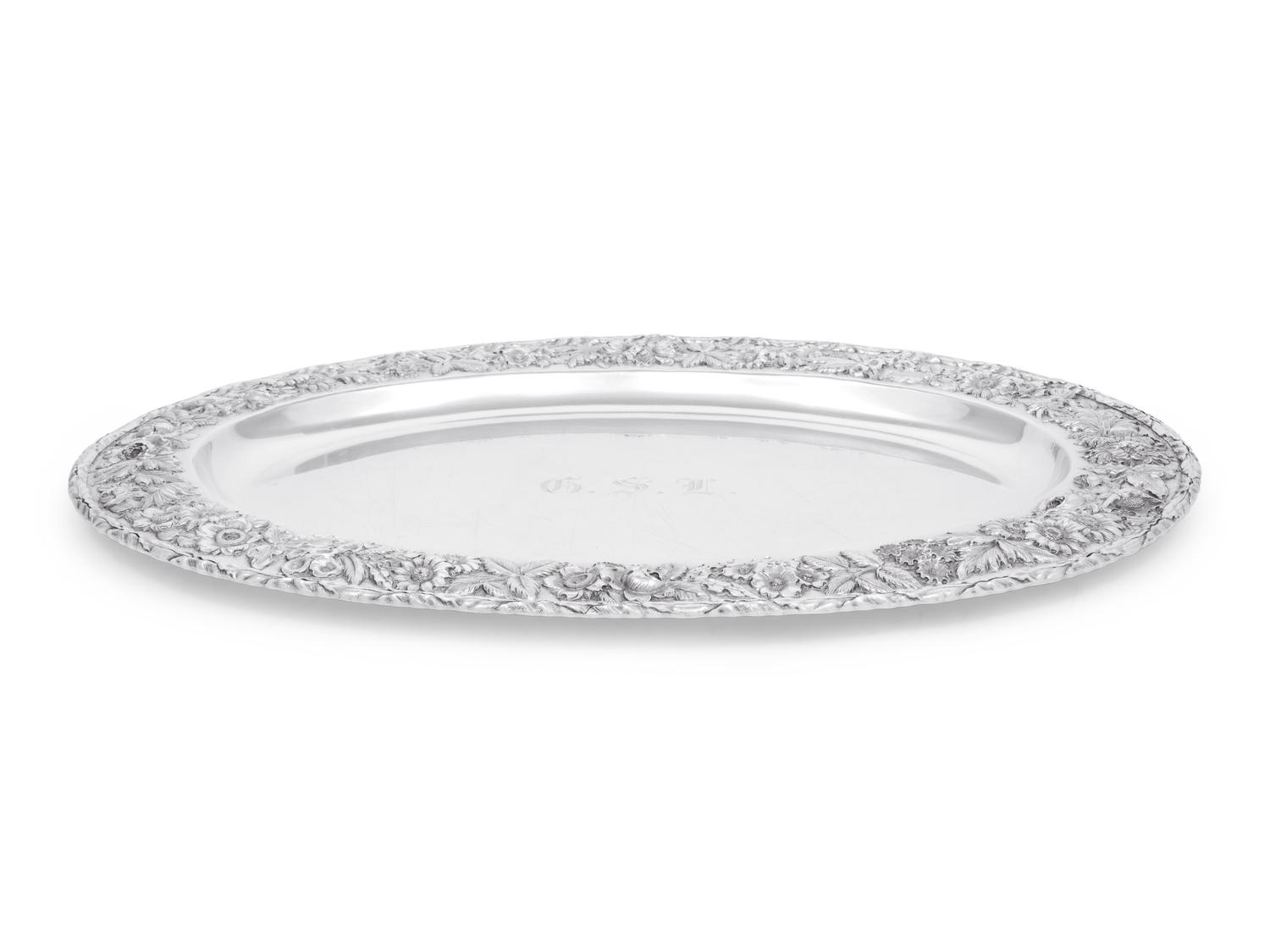 An S. Kirk & Son Repoussé Silver Serving Tray