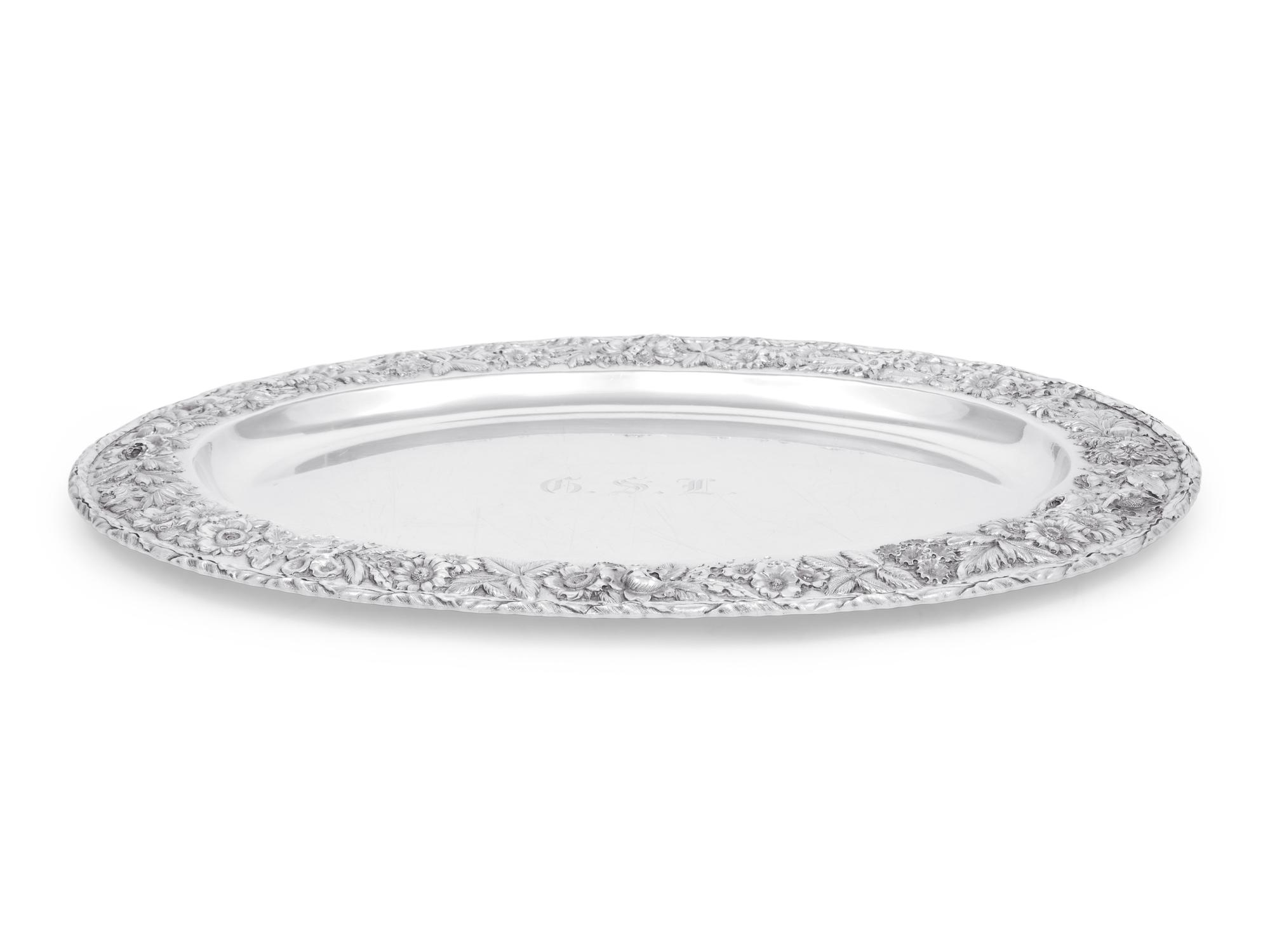 An S. Kirk & Son Repoussé Silver Serving Tray
