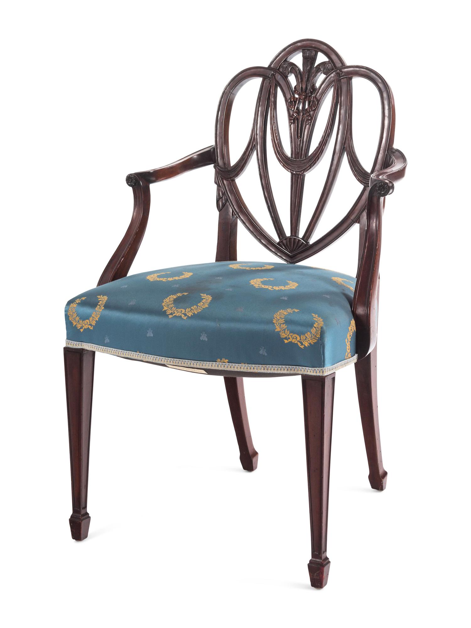 A Set of Ten English Mahogany Dining Chairs