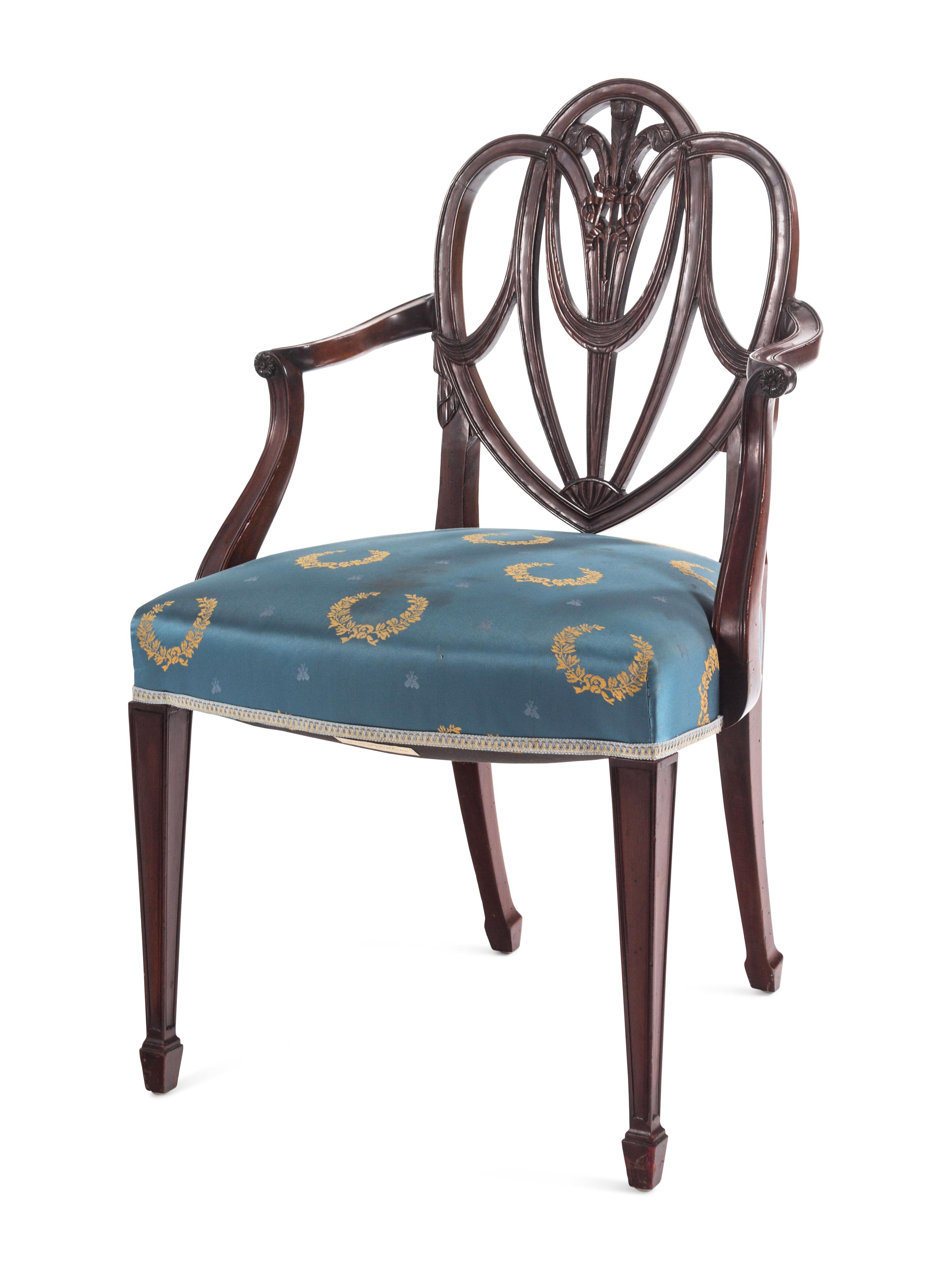 A Set of Ten English Mahogany Dining Chairs